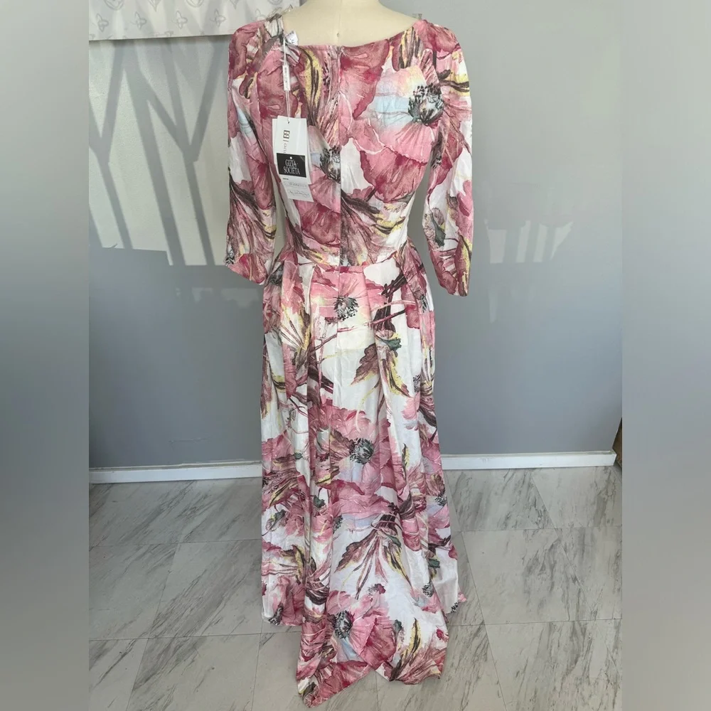 Bechetti- floral maxi dress made in Italy V3-3 - Picture 5 of 7